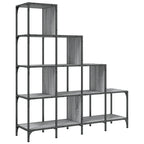 Bücherregal Grau Sonoma 122x30x132 cm Holzwerkstoff und Metall