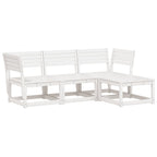 4-tlg. Garten-Lounge-Set Weiß Massivholz Kiefer