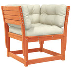5tlg. Garten-Lounge-Set mit Kissen Wachsbraun Massivholz Kiefer