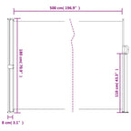Seitenmarkise Ausziehbar Creme 180x500 cm