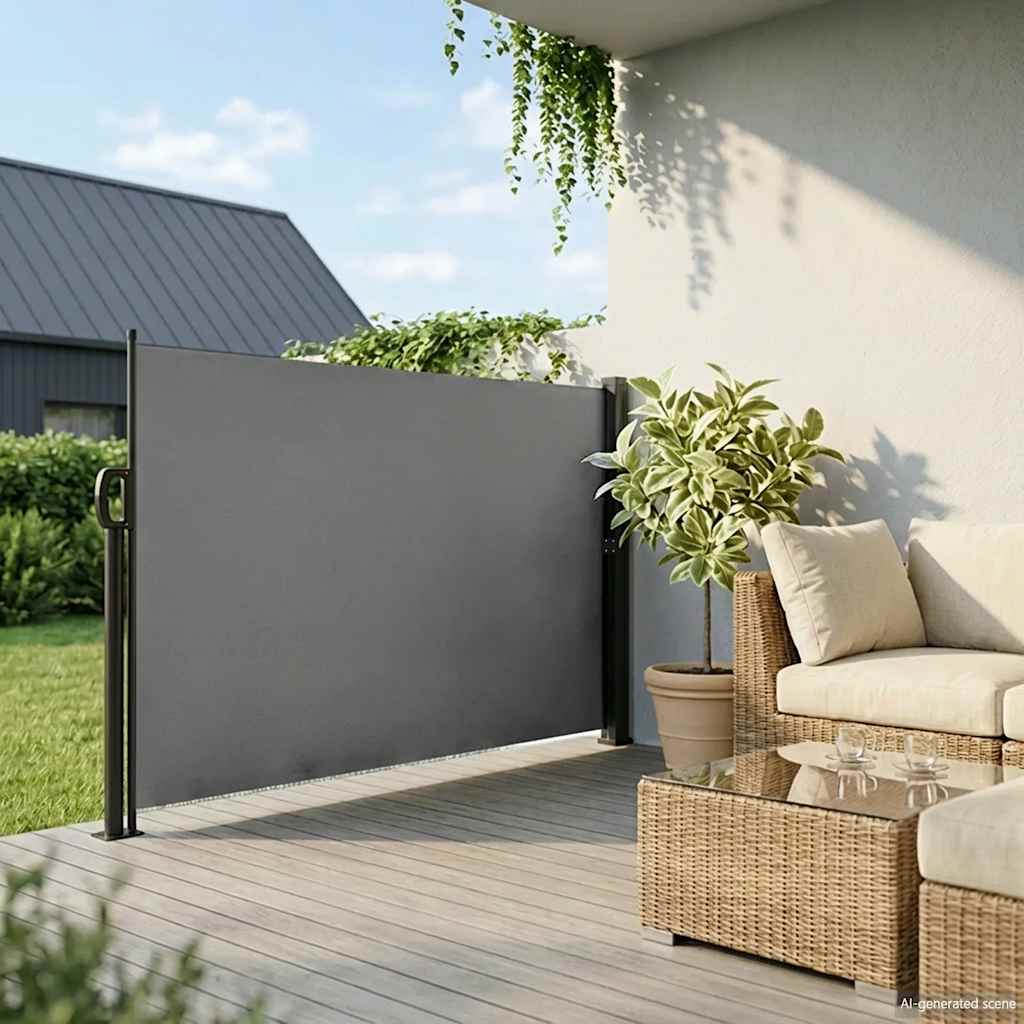 Seitenmarkise Ausziehbar Anthrazit 180x500 cm