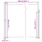 Seitenmarkise Ausziehbar Weiß 200x600 cm