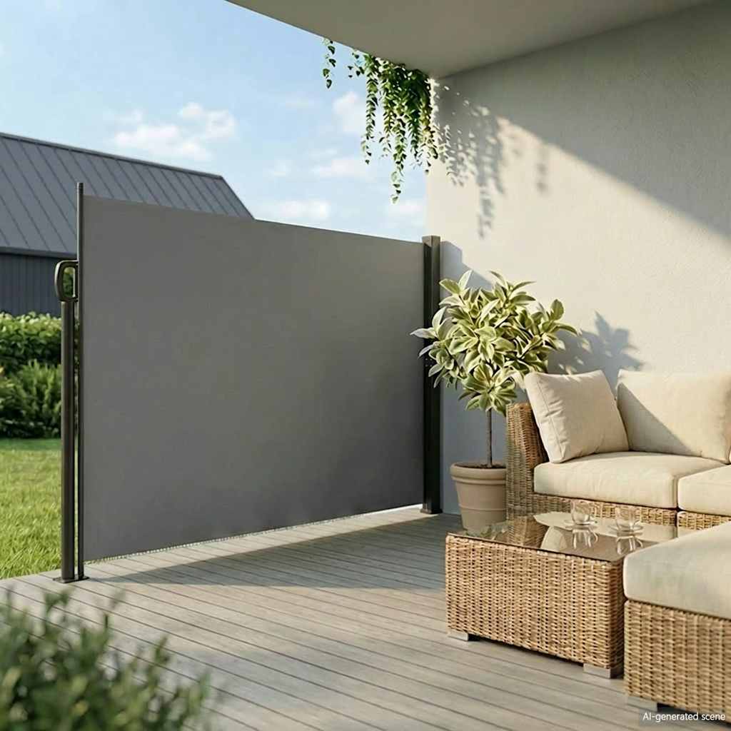 Seitenmarkise Ausziehbar Anthrazit 200x600 cm