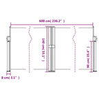 Seitenmarkise Ausziehbar Terrakottarot 140x600 cm