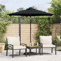Sonnenschirm mit LED und Stahlmast Schwarz 225x225x212 cm