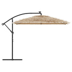 Sonnenschirm mit LED und Stahlmast Braun 290x290x238 cm