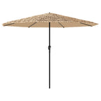 Sonnenschirm mit LED und Stahlmast Braun 388x388x248 cm