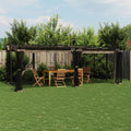 Pavillon mit Netzwänden Taupe 6x3 m Stahl