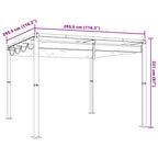 Gartenpavillon mit Ausziehbarem Dach Creme 3x3 m Stahl