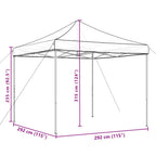 Partyzelt Faltbar Pop-Up Braun 292x292x315 cm