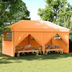 Partyzelt Faltbar Pop-Up mit 4 Seitenteilen Orange