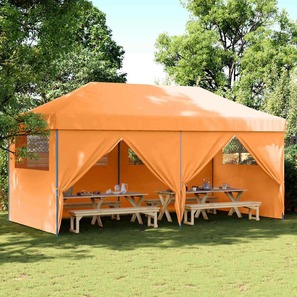 Partyzelt Faltbar Pop-Up mit 4 Seitenteilen Orange