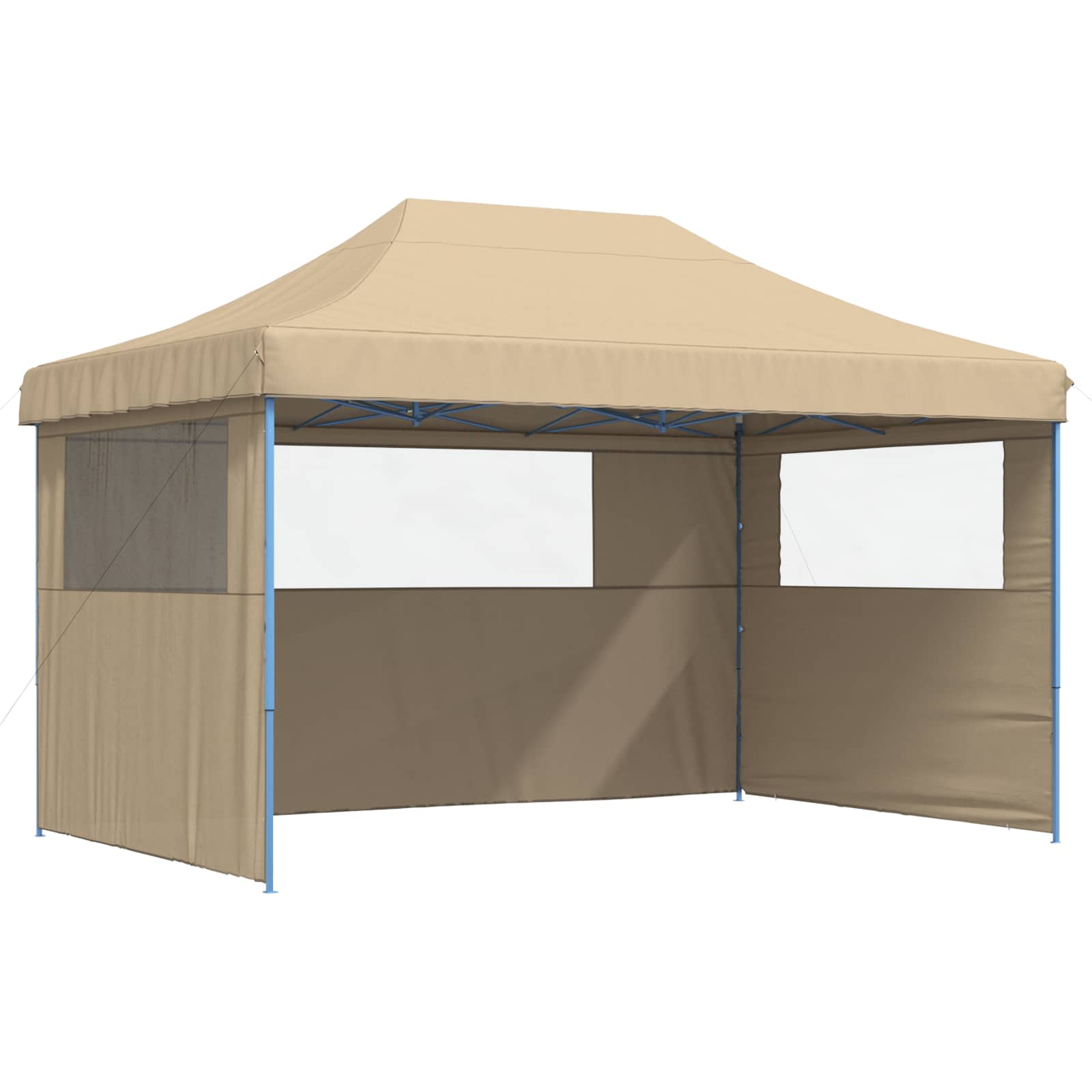 Partyzelt Faltbar Pop-Up mit 3 Seitenteilen Beige