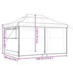 Partyzelt Faltbar Pop-Up mit 4 Seitenteilen Beige