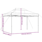 Partyzelt Faltbar Pop-Up Schwarz 410x279x315 cm