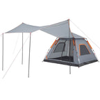 Kuppel-Campingzelt 5 Personen Grau und Orange Quick Release