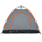 Campingzelt 3 Personen Grau und Orange Quick Release