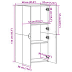 Aktenschrank Räuchereiche 60x32x115 cm Holzwerkstoff