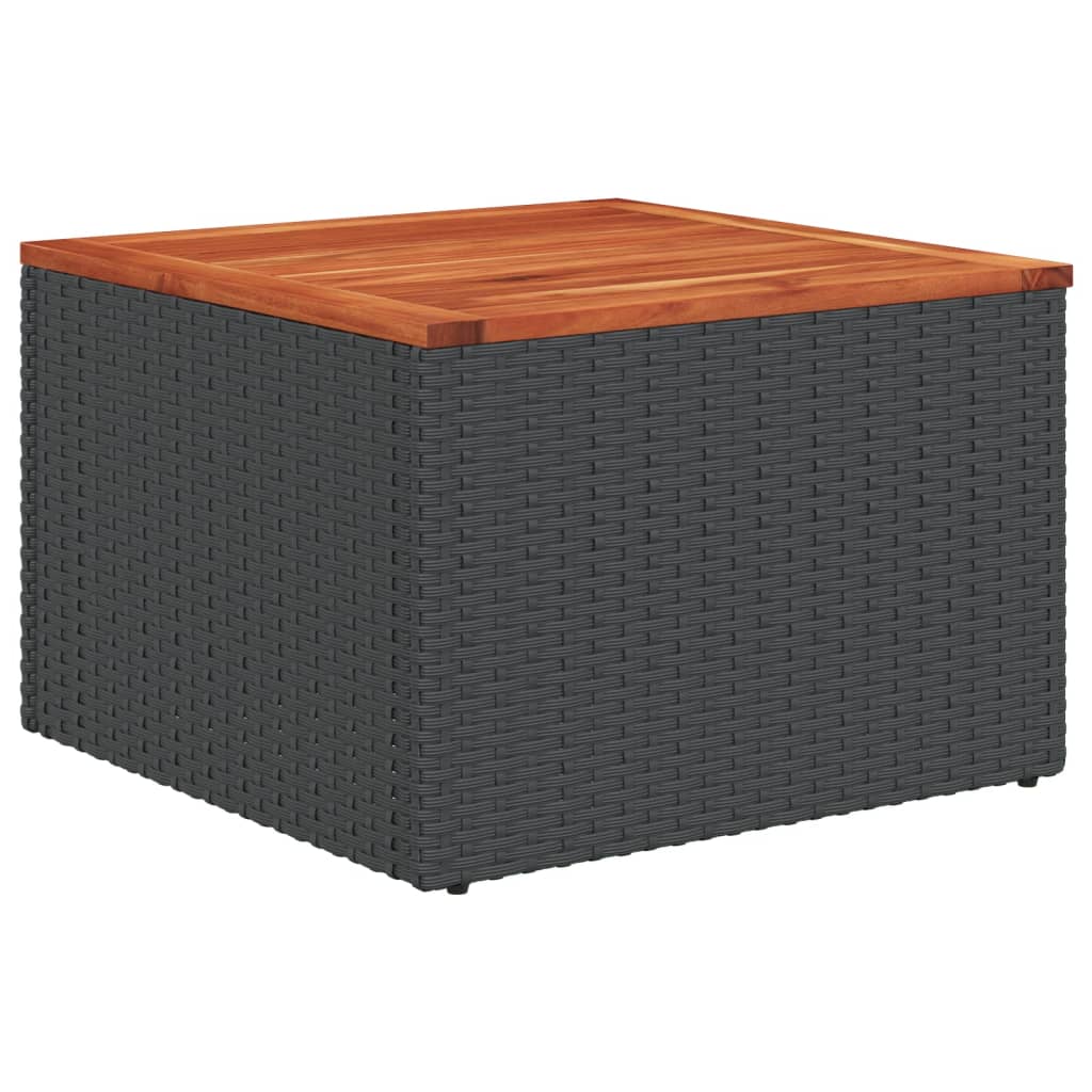 11-teiliges Gartensofa-Set mit Kissen, schwarzes Polyrattan