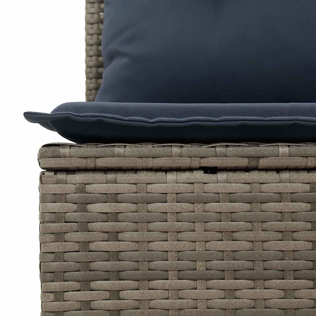 13-teiliges Gartensofa-Set mit Kissen, grau, Polyrattan