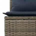 14-teiliges Gartensofa-Set mit Kissen, grau, Polyrattan