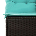 11-teiliges Gartensofa-Set mit Kissen, schwarzes Polyrattan