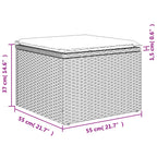 11-tlg. Garten-Sofagarnitur mit Kissen Schwarz Poly Rattan