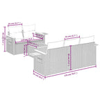 6-tlg. Garten-Sofagarnitur mit Kissen Schwarz Poly Rattan