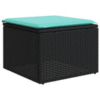5-tlg. Garten-Sofagarnitur mit Kissen Schwarz Poly Rattan