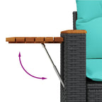 10-tlg. Garten-Sofagarnitur mit Kissen Schwarz Poly Rattan