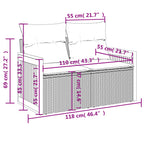 13-teiliges Gartensofa-Set mit Kissen, grau, Polyrattan