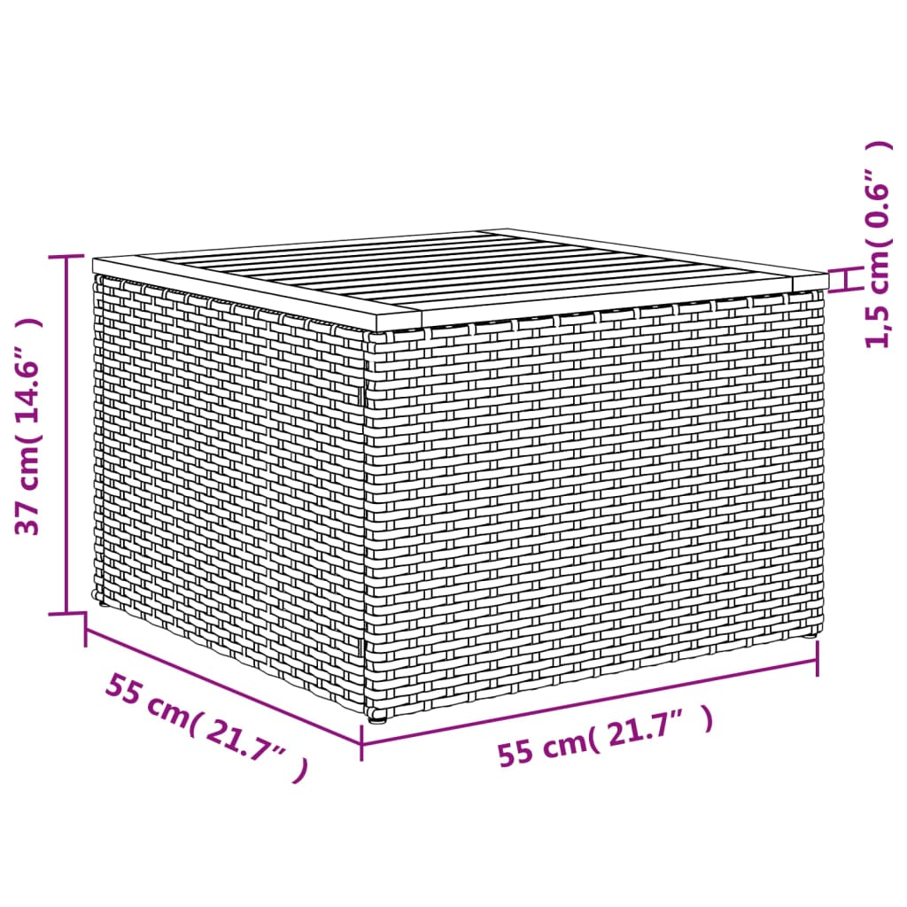 7-teiliges Gartensofa-Set mit Kissen, grau, Polyrattan