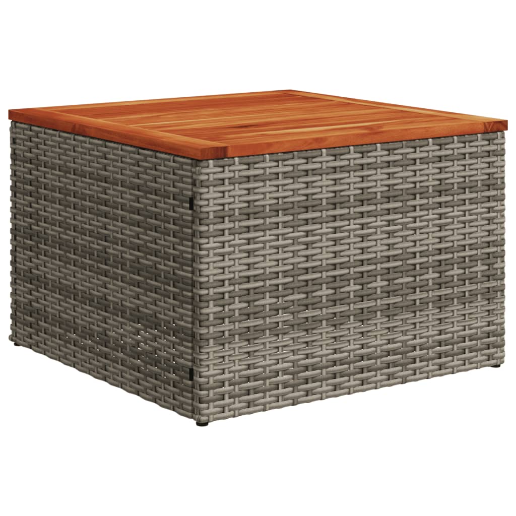 9-teiliges Gartensofa-Set mit Kissen, grau, Polyrattan