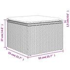 7-tlg. Garten-Sofagarnitur mit Kissen Grau Poly Rattan