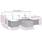 7-tlg. Garten-Sofagarnitur mit Kissen Schwarz Poly Rattan