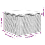 7-tlg. Garten-Sofagarnitur mit Kissen Schwarz Poly Rattan