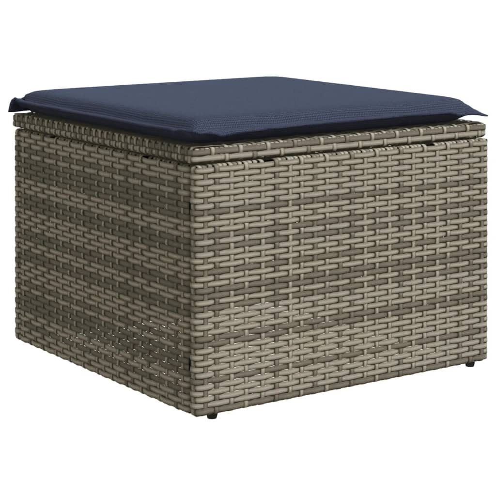 16-teiliges Gartensofa-Set mit Kissen, grau, Polyrattan