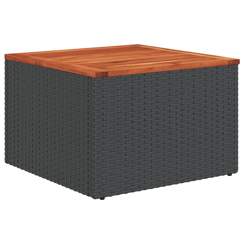 14-teiliges Gartensofa-Set mit Kissen, schwarzes Polyrattan