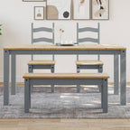 Esstisch PANAMA Grau 160x80x75 cm Massivholz Kiefer