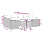 7-tlg. Garten-Sofagarnitur mit Kissen Schwarz Poly Rattan