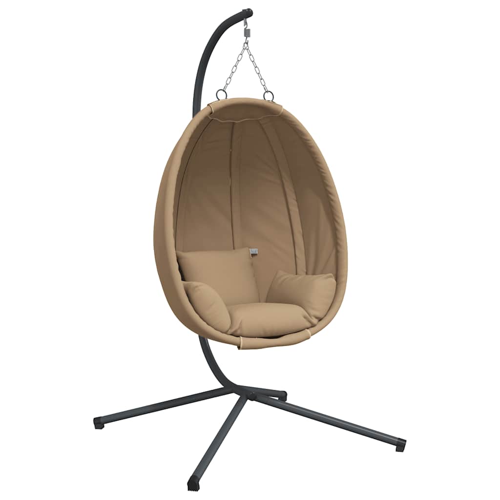 Hängesessel Ei-Design mit Ständer Taupe Stoff und Stahl