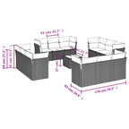 13-tlg. Garten-Sofagarnitur mit Kissen Braun Poly Rattan
