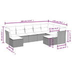 9-tlg. Garten-Sofagarnitur mit Kissen Schwarz Poly Rattan