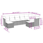 9-tlg. Garten-Sofagarnitur mit Kissen Braun Poly Rattan