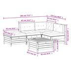 5-tlg. Garten-Lounge-Set mit Kissen Imprägniertes Kiefernholz