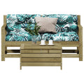 3-tlg. Garten-Lounge-Set mit Kissen Kiefernholz Imprägniert