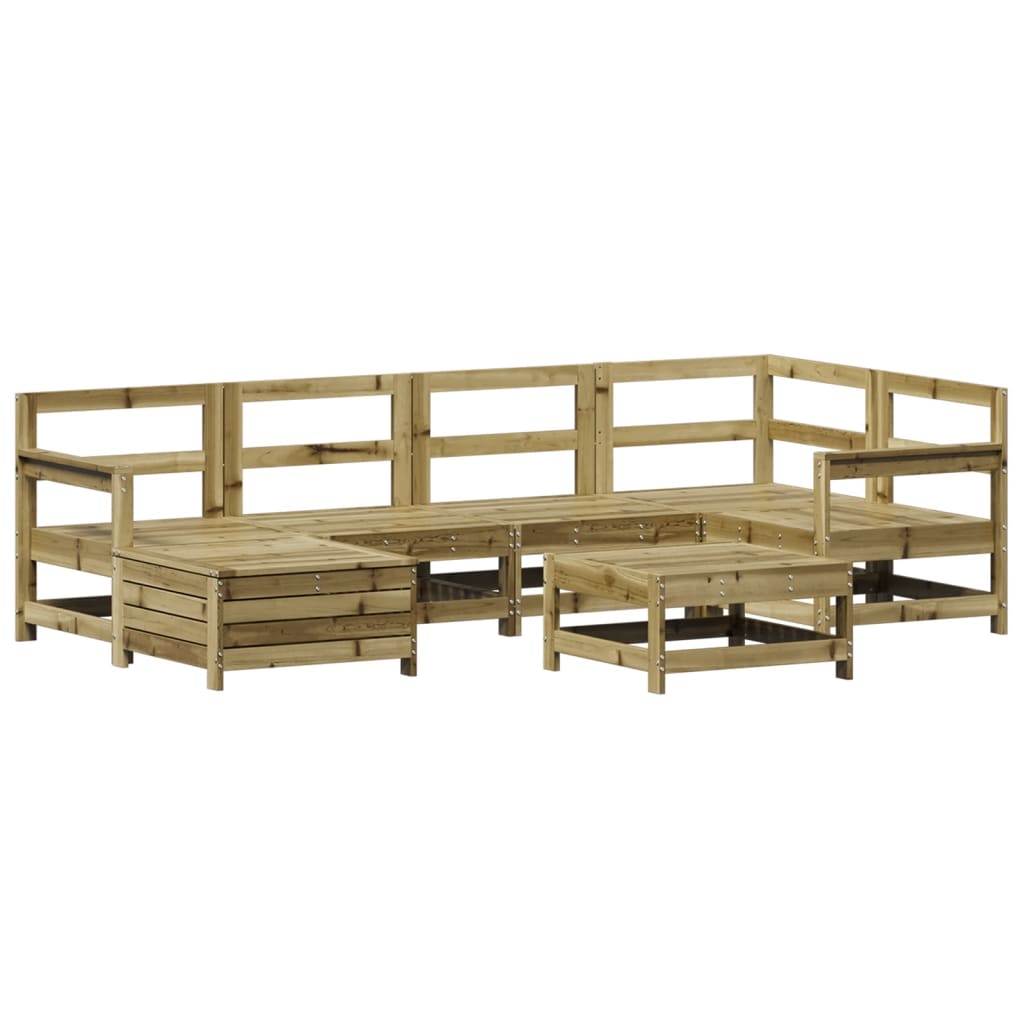 7-tlg. Garten-Sofagarnitur Kiefernholz Imprägniert