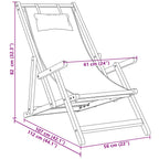 Strandstühle 2 Stk. Klappbar Beige Stoff und Massivholz