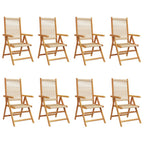 Gartenstuhl Verstellbar 8 Stk. Beige Massivholz Akazie