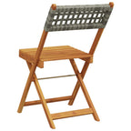 Gartenstühle 6 Stk. Klappbar Grau Poly Rattan & Massivholz